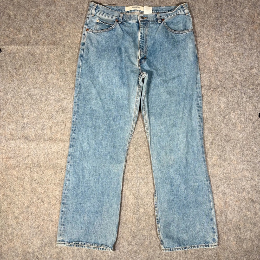 Gap Loose Fit Jeans Mens 36x32 Blue Light Wash Baggy Denim Pants Vintage PW149